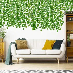 Green Artificial Ivy Vines Silk Ivy Creepers Leaves Garland Hanging (12 Strings)