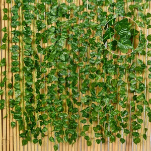 Green Artificial Ivy Vines Silk Ivy Creepers Leaves Garland Hanging (12 Strings)