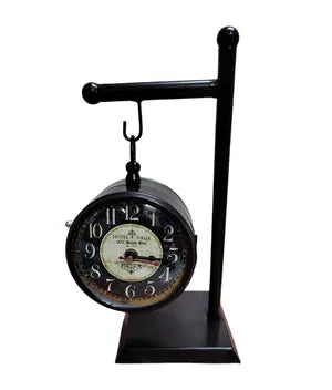 Analog Metal Circular Stand Table Clock Antique Clock with Stand for Home, Office (4 INC DIAL ) (Design 1)