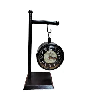 Analog Metal Circular Stand Table Clock Antique Clock with Stand for Home, Office (4 INC DIAL ) (Design 1)