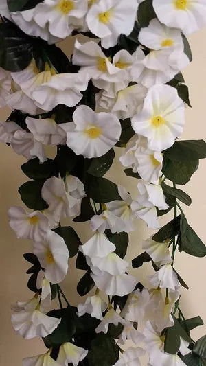 White Artificial Hanging Daffodil Flower Vine for Indoor and Outdoor Decoration (33 inch)