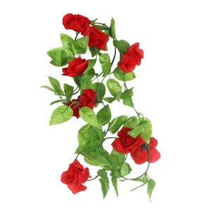 Red Artificial Flower Vine Hanging Silk Rose Garland for Wedding Venue Backdrops Flower Walls Photo Background Bridal Showers Baby Showers and Event Decor