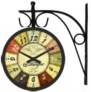 Antique Iron Inch Victoria Station Clock London Vintage Wall Clock Retro Wall Clock Double Sided Wall Clock Antique Clock (Vintage)