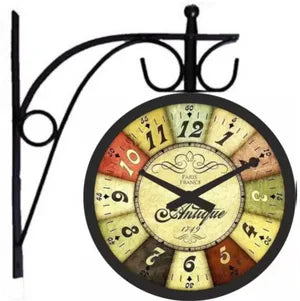 Antique Iron Inch Victoria Station Clock London Vintage Wall Clock Retro Wall Clock Double Sided Wall Clock Antique Clock (Vintage)