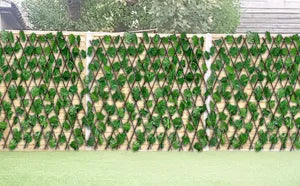 Green Artificial Extendable Trellis Plastic Hedge Garden Fence Screening Privacy Border for Wind & Sun Protection (3 Feet )