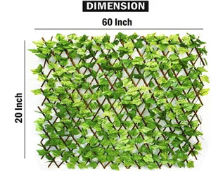 Green Artificial Extendable Trellis Plastic Hedge Garden Fence Screening Privacy Border for Wind & Sun Protection (3 Feet )