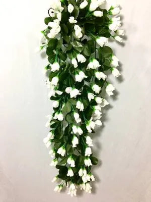 White Artificial Flowers Hanging Orchid Rose Shaped for Decoration