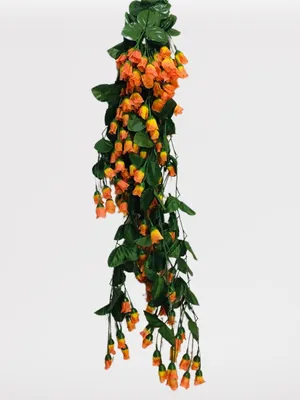 Orange Artificial Flowers Hanging Orchid Rose Shaped for Decoration